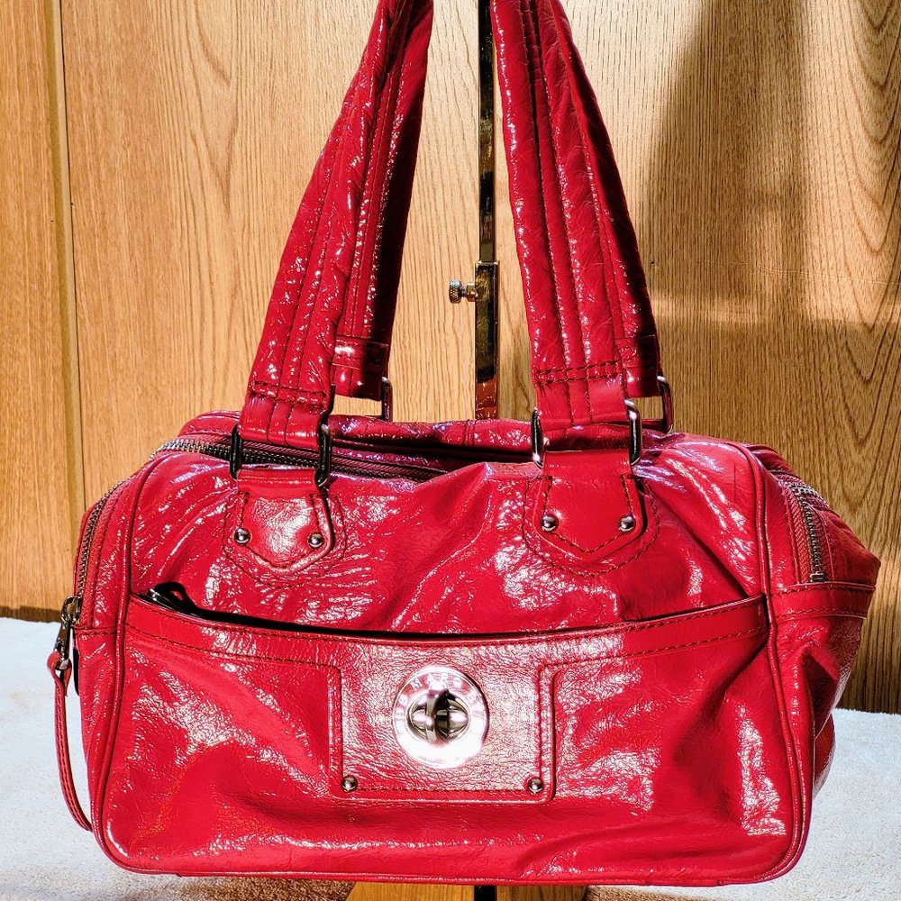 Marc by Marc Jacob Pink Patent Double Zip Double Handle Satchel